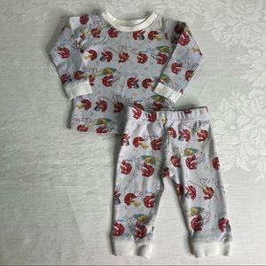 Nola Tawk Crawfish Music and Fun Organic Cotton Long Sleeve Pajamas Set Size 3M